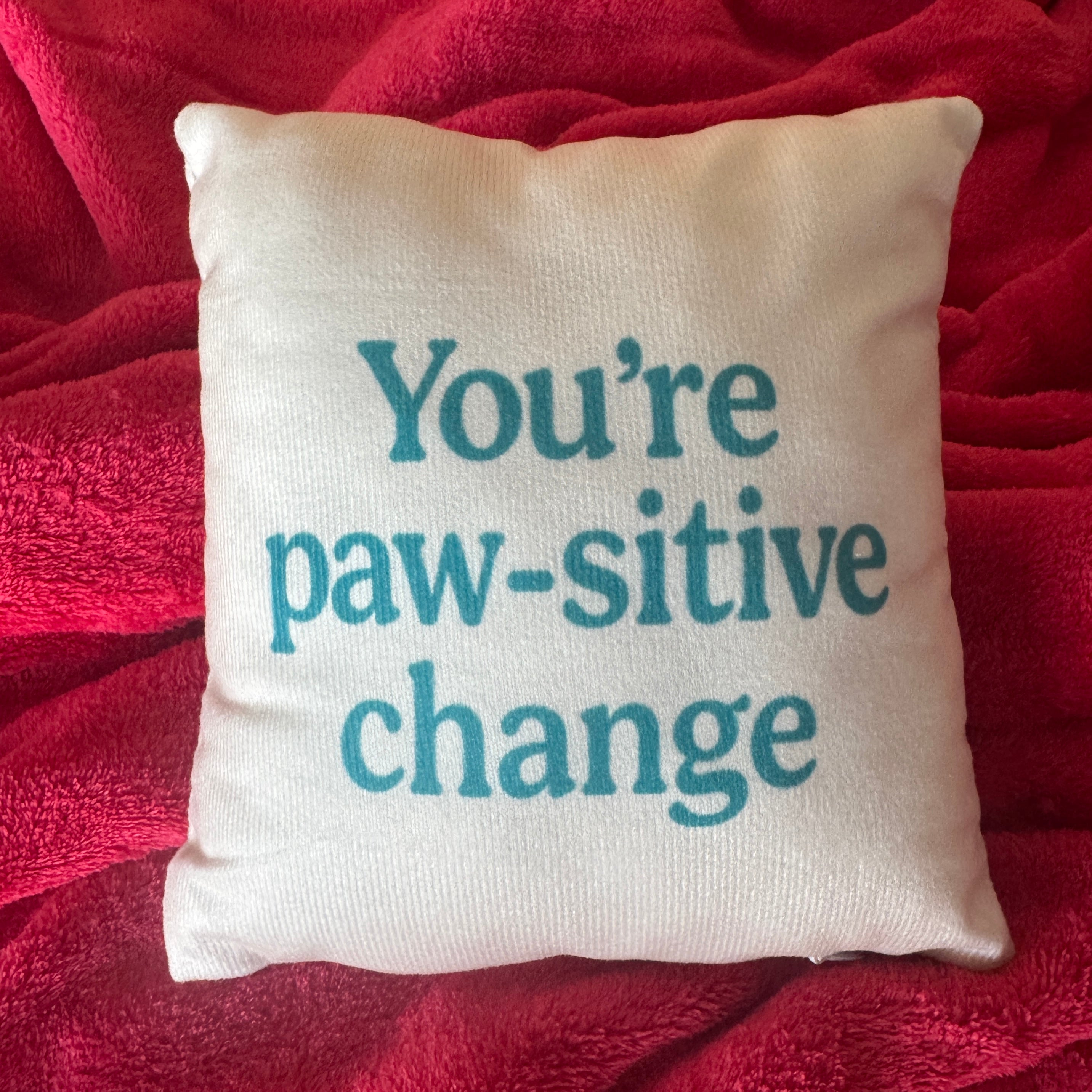 Mini Pillow: You're paw-sitive change